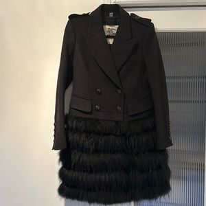 Burberry Wool Cashmere Coat w Detachable Fur